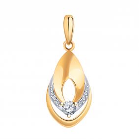 Золотая подвеска Atoll ЗС50392 с фианитом ЗС50392 фото