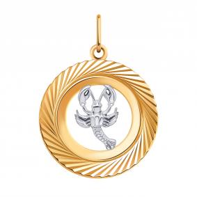 Золотая подвеска Знак зодиака Рак Atoll ЗС5652а ЗС5652а фото