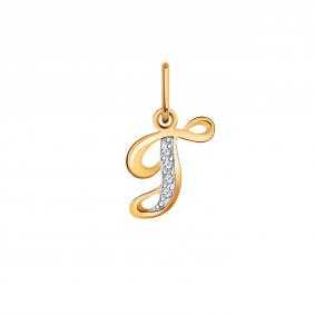 Золотая подвеска-буква Г Atoll с фианитом ЗС5770 ЗС5770 фото