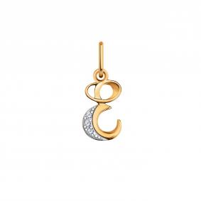 Золотая подвеска-буква Е Atoll с фианитом ЗС5772 ЗС5772 фото