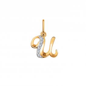 Золотая подвеска-буква И Atoll с фианитом ЗС5773 ЗС5773 фото