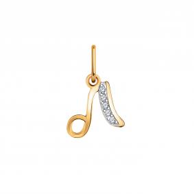 Золотая подвеска-буква Л Atoll с фианитом ЗС5775 ЗС5775 фото