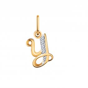 Золотая подвеска-буква У Atoll с фианитом ЗС5782 ЗС5782 фото