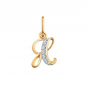 Золотая подвеска-буква Я Atoll с фианитом ЗС5784 ЗС5784 фото
