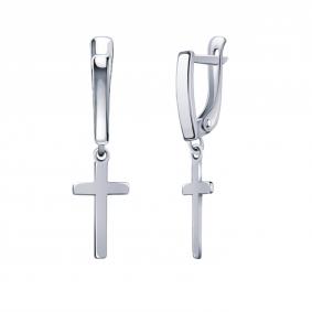 Серьги-кресты из белого золота Atoll ЗСб20621 ЗСб20621 фото