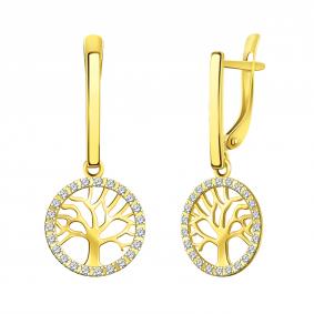 Серьги из лимонного золота Atoll ЗСл21138 с фианитом ЗСл21138 фото