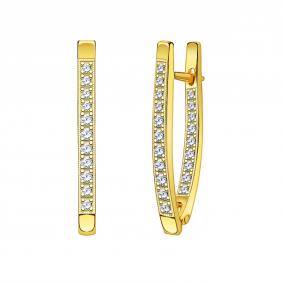 Серьги из лимонного золота Atoll ЗСл2317 с фианитом ЗСл2317 фото