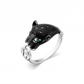 Серебряное кольцо Дар К-2292рч216133 с фианитом, изумрудом и кварцем К-2292рч216133 фото