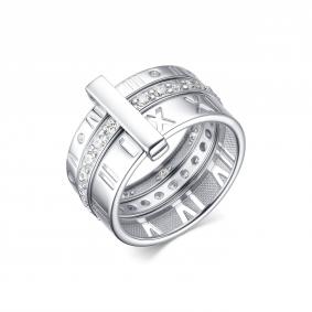 Серебряное кольцо Дар К-2396рс00 с фианитом К-2396рс00 фото
