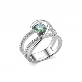 Серебряное кольцо Дар К-2423рс1613900 с фианитом и муассанитом К-2423рс1613900 фото