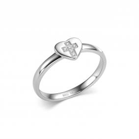 Серебряное кольцо-крест Дар с фианитом К-2448р00 К-2448р00 фото