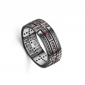Серебряное кольцо-крест Дар с сапфиром К-2456чрс11151 К-2456чрс11151 фото