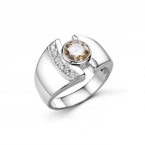 Серебряное кольцо Дар К-2482рс162000 с фианитом и муассанитом К-2482рс162000 фото