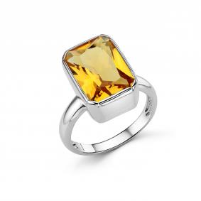 Серебряное кольцо Дар К-2483рс405 с цитрином К-2483рс405 фото