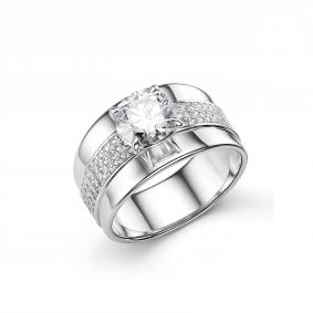 Серебряное кольцо Дар К-2486рс1612800 с фианитом и муассанитом К-2486рс1612800 фото