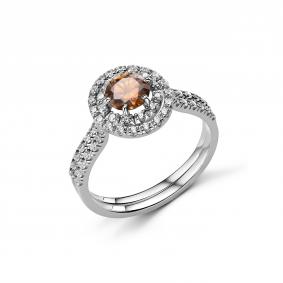 Серебряное кольцо Дар К-2488рс1616800 с фианитом и муассанитом К-2488рс1616800 фото