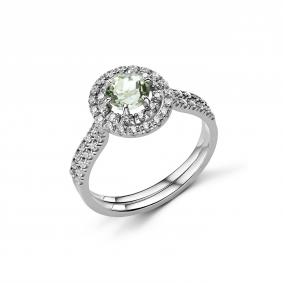 Серебряное кольцо Дар К-2488рс41200 с фианитом и празиолитом К-2488рс41200 фото
