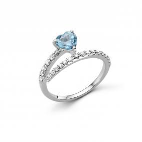 Серебряное кольцо Дар К-2491рс40200 с топазом и фианитом К-2491рс40200 фото