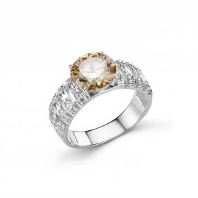 Серебряное кольцо Дар К-2496рс162000 с фианитом и муассанитом К-2496рс162000 фото
