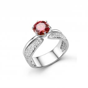 Серебряное кольцо Дар К-2498рс1616100 с фианитом и муассанитом К-2498рс1616100 фото