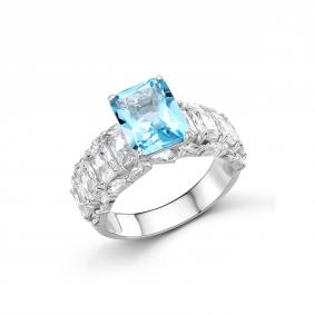 Серебряное кольцо Дар К-2503рс40200 с топазом и фианитом К-2503рс40200 фото