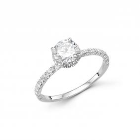Серебряное кольцо Дар К-2505рс1612800 с фианитом и муассанитом К-2505рс1612800 фото