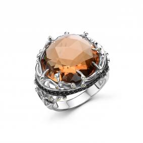 Серебряное кольцо Дар К-3590рчс31827416 с фианитом, ситаллом и султанитом К-3590рчс31827416 фото
