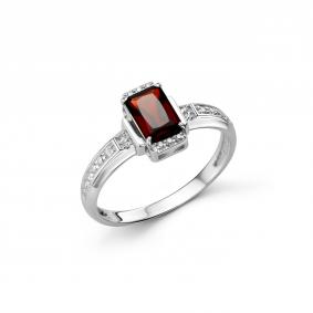Серебряное кольцо Дар К-3610рс40400 с фианитом и гранатом К-3610рс40400 фото