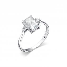 Серебряное кольцо Дар К-3692рс1612800 с фианитом и муассанитом К-3692рс1612800 фото