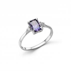 Серебряное кольцо Дар К-3692рс1616300 с фианитом и муассанитом К-3692рс1616300 фото