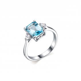 Серебряное кольцо Дар К-3692рс40200 с топазом и фианитом К-3692рс40200 фото