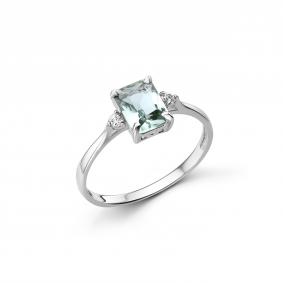 Серебряное кольцо Дар К-3692рс41200 с фианитом и празиолитом К-3692рс41200 фото