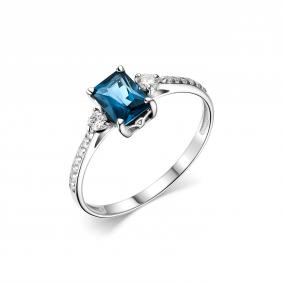 Серебряное кольцо Дар К-3693рс41100 с фианитом и Лондон топазом К-3693рс41100 фото