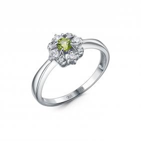 Серебряное кольцо Дар К-3719рс40600 с фианитом и хризолитом К-3719рс40600 фото