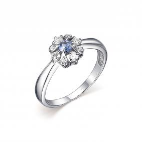 Серебряное кольцо Дар К-3719рс46400 с фианитом и танзанитом К-3719рс46400 фото