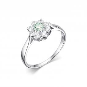 Серебряное кольцо Дар К-3735рс167300 с фианитом и муассанитом К-3735рс167300 фото