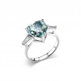 Серебряное кольцо Дар К-3751рс1613900 с фианитом, Параиба и муассанитом К-3751рс1613900 фото