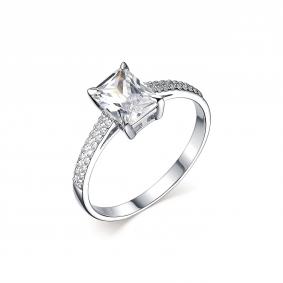 Серебряное кольцо Дар К-3762рс1612800 с фианитом и муассанитом К-3762рс1612800 фото