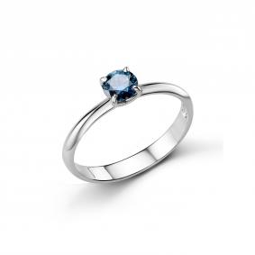 Серебряное кольцо Дар К-3784рс16156 с сапфиром и муассанитом К-3784рс16156 фото