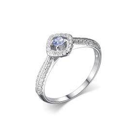 Серебряное кольцо Дар К-3818рс46400 с фианитом и танзанитом К-3818рс46400 фото