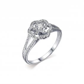 Серебряное кольцо Дар К-3819рс1612800 с фианитом и муассанитом К-3819рс1612800 фото