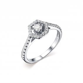 Серебряное кольцо Дар К-3821рс1612800 с фианитом и муассанитом К-3821рс1612800 фото