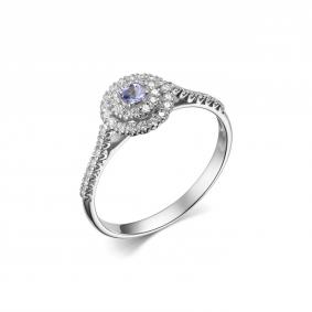 Серебряное кольцо Дар К-3851рс46400 с фианитом и танзанитом К-3851рс46400 фото