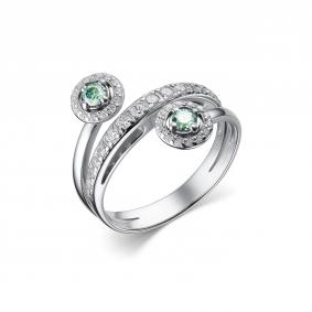 Серебряное кольцо Дар К-3855рс167300 с фианитом и муассанитом К-3855рс167300 фото
