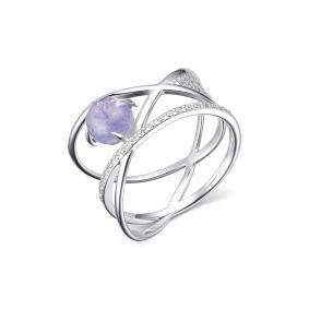 Серебряное кольцо Дар К-3896рк46400 с фианитом и танзанитом К-3896рк46400 фото