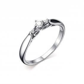 Серебряное кольцо Дар К-3898рс1612800 с фианитом и муассанитом К-3898рс1612800 фото