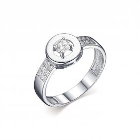 Серебряное кольцо Дар К-3906рс1612800 с фианитом и муассанитом К-3906рс1612800 фото
