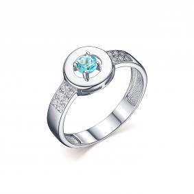 Серебряное кольцо Дар К-3906рс46900 с фианитом и апатитом К-3906рс46900 фото