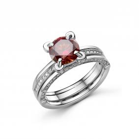 Серебряное кольцо Дар К-3911рс1616100 с фианитом и муассанитом К-3911рс1616100 фото