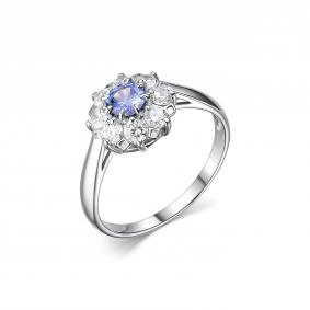 Серебряное кольцо Дар К-3912рс46400 с фианитом и танзанитом К-3912рс46400 фото